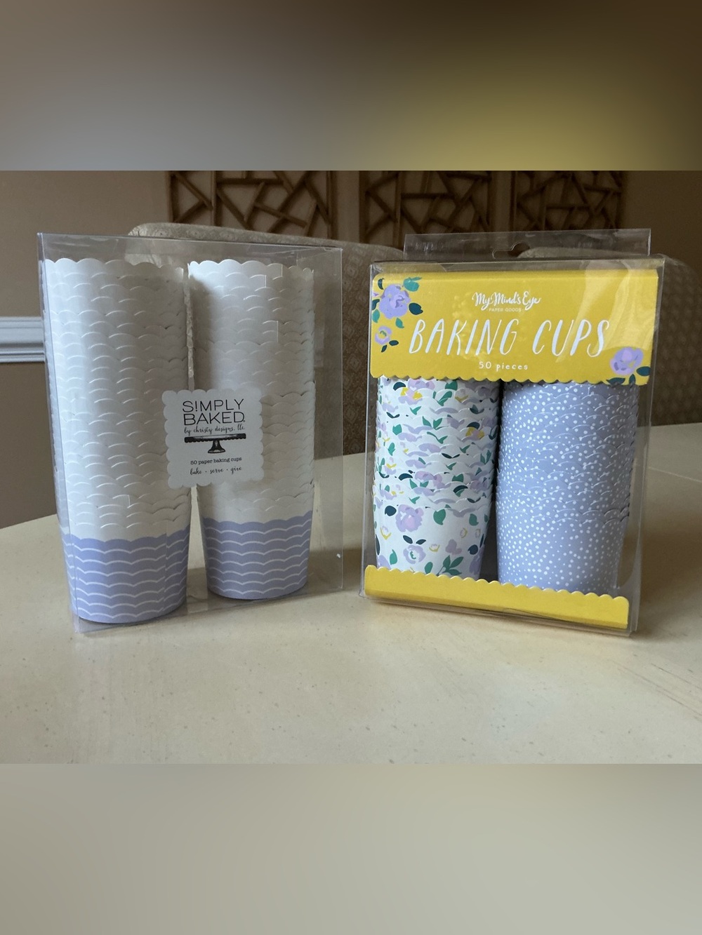 2 New Packages of  Baking Cups - Flowers & Lavender